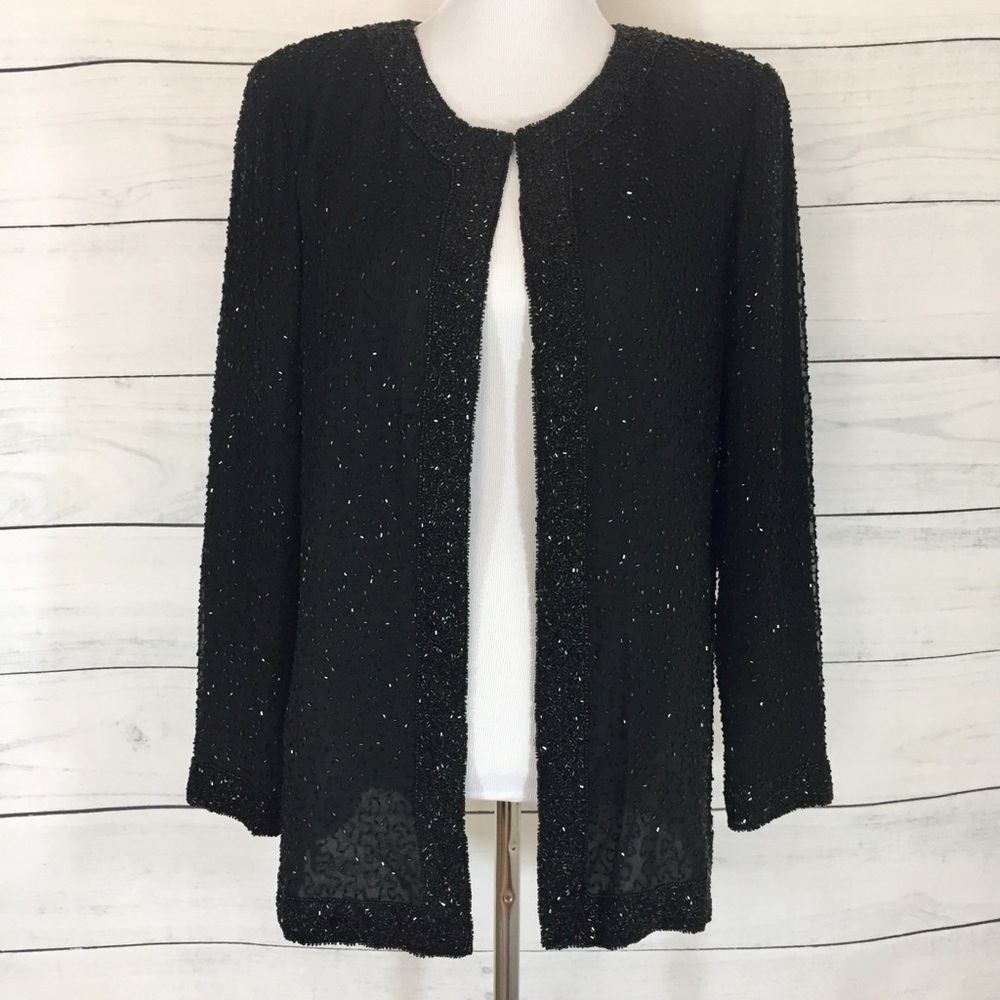 Vintage Sténay Black Beaded 80’s Blazer